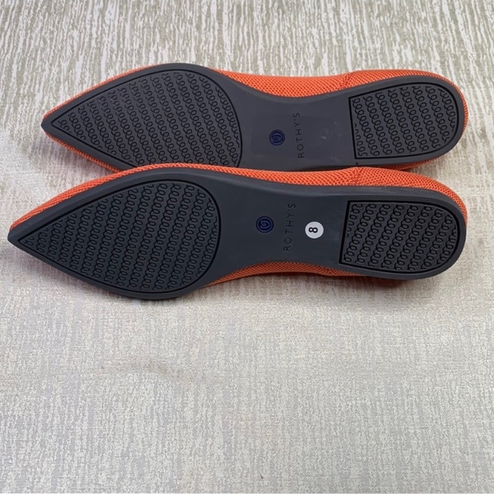 💫HP‼️💫 NWOT Rothy’s Pointed Toe Loafers in Orange w/ Blue Piping, Sz 8 - Picture 4 of 4